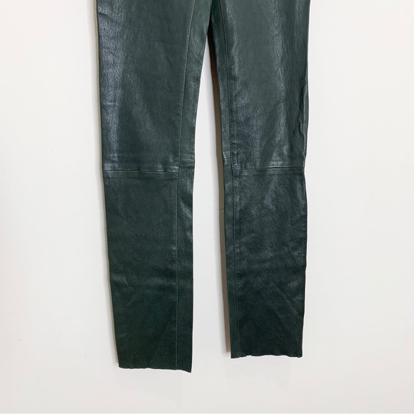 SPRWMN Leather Ankle Leggings (Sz M) 100% Lambskin High Rise Emerald Green - Picture 6 of 16